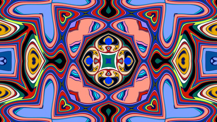 Abstract colorful psychedelic mandala background pattern for a summer music festival
