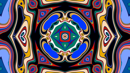 Abstract colorful psychedelic mandala background pattern for a summer music festival
