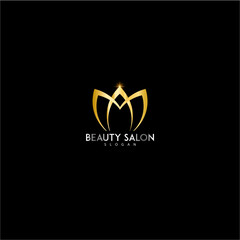 Saloon golden logo vector illustration 