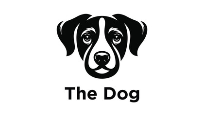 A dog head icon vector art illustration, featuring a classic stylish shape with an underline, set on a solid white background vector art illustration