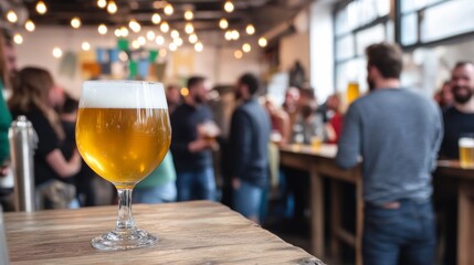 Socializing Over Beers: Vibrant Gathering of Friends Enjoying Drinks Together