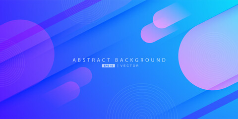 Dynamic abstract blue and purple gradient illustration geometric background with simple circle pattern. Cool and bright design. Eps10 vector