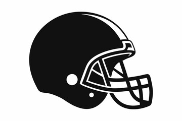 American Football Helmet Silhouette Vector, football helmet flat icon, Helmets black Clip art	
