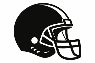 American Football Helmet Silhouette Vector, football helmet flat icon, Helmets black Clip art	
