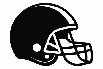 American Football Helmet Silhouette Vector, football helmet flat icon, Helmets black Clip art	
