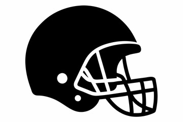 American Football Helmet Silhouette Vector, football helmet flat icon, Helmets black Clip art	
