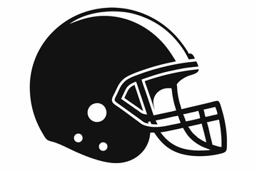 American Football Helmet Silhouette Vector, football helmet flat icon, Helmets black Clip art	

