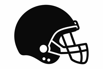 American Football Helmet Silhouette Vector, football helmet flat icon, Helmets black Clip art	
