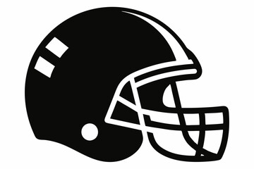 American Football Helmet Silhouette Vector, football helmet flat icon, Helmets black Clip art	
