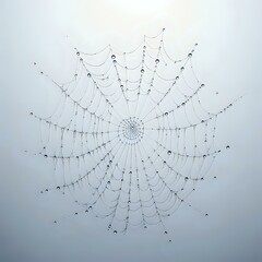 Obraz premium Intricate Spider Web with Metallic Spiders