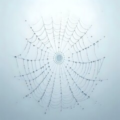 Obraz premium Intricate Spider Web with Metallic Spiders