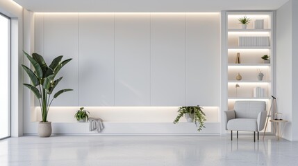 Minimalist organization area, soft lighting