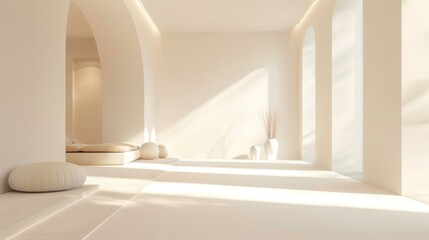 Minimalist peace area, soft lighting