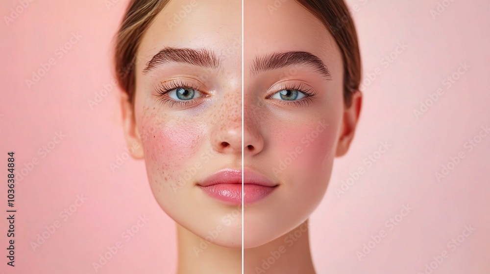 Sticker Portrait of a Young Woman with Natural Beauty Contrast