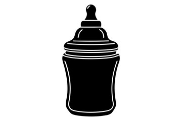 baby bottle icon, feeding bottle vector, milk bottle silhouette vector