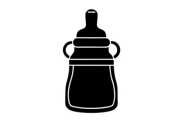 baby bottle icon, feeding bottle vector, milk bottle silhouette vector
