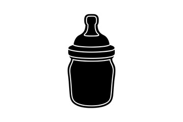 baby bottle icon, feeding bottle vector, milk bottle silhouette vector