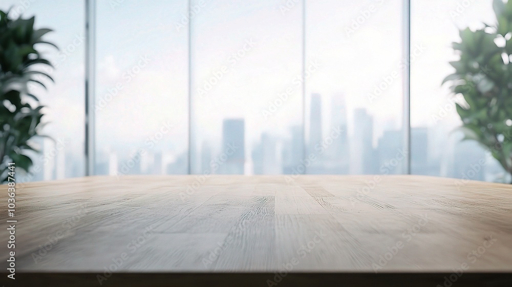 Canvas Prints Modern Office Background with City View