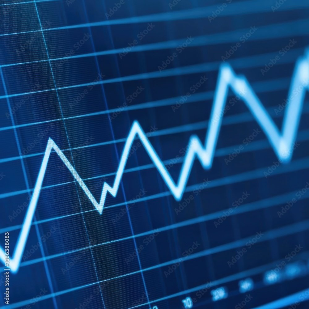 Aufkleber analyzing market trends through dynamic graphs insights into economic performance and data visualiza