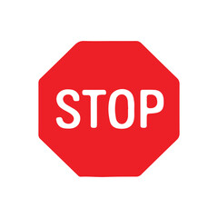 Red stop icon vector art illustration on white background
