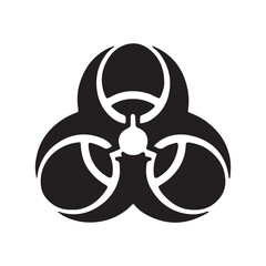 Biohazard Black icon vector art illustration on white background