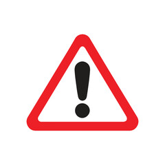 Alert risk sign icon vector art illustration on white background