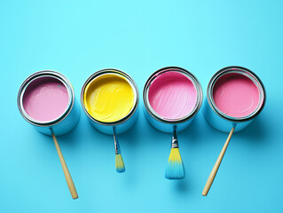 watercolor paint cans