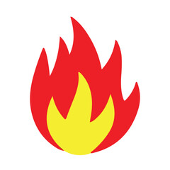 Fire icon vector art illustration Red color on white background