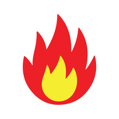 Red Fire icon vector art illustration on white background