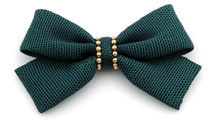 Elegant green bow tie with golden accents perfect for formal attire or special occasions adding a touch of class to your outfit