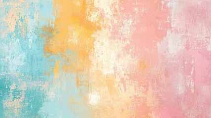 A textured abstract background featuring soft pastel colors of yellow, peach, pink, and turquoise, creating a warm, inviting atmosphere.