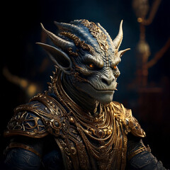 Fototapeta premium Portrait of a Half Dragon