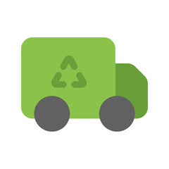 recycling truck flat icon