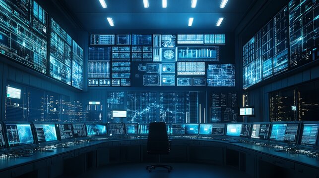 Highresolution image of a smart grid control center