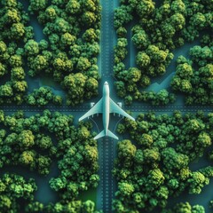  The scene emphasizes sustainable travel, with ample room for a message or call to action.