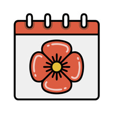 calendar with flower