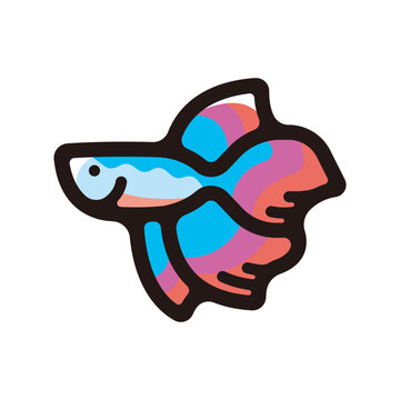 recommend clip art: Betta fish outline icon for graphic design, apps and websites