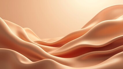 Obraz premium A smooth abstract wave design in warm peach tones, perfect for elegant backgrounds, creative projects, and modern artistic expressions.