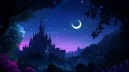 Naklejka premium anime background of landscape for wallpaper