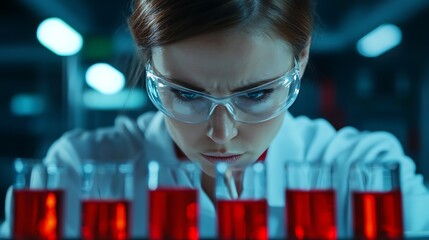 Focused scientist analyzing blood samples in a laboratory setting the intersection of science and precision