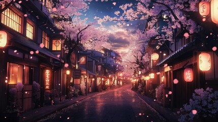 anime background of landscape for wallpaper