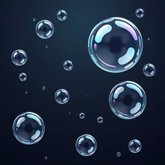 Background of rainbow soap bubbles of different sizes.