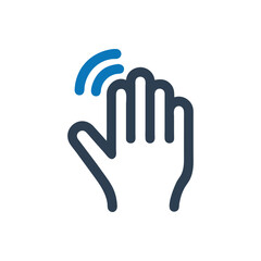 Hand Waving Gesture Vector Icon on white background