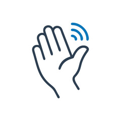 Waving hand Icon on white background