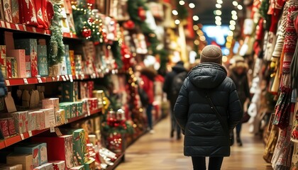 Busy Department Store During Holiday Season