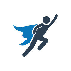 Superhero icon on white background