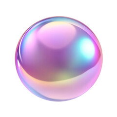 pink purple sphere ball fluid holographic Iridescent 3d render icon isolated on transparent background cutout