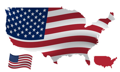 USA Map with American Flag Overlay for Patriotic Designs and High Quality Digital Use