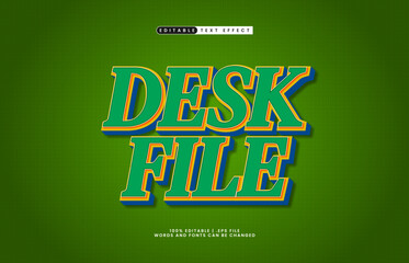 desk file editable text effect with a work and office text style