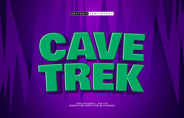 cave trek editable text effect with a kids and game text style